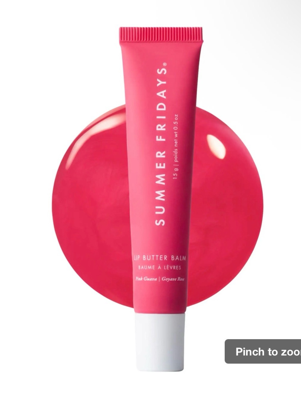 Summer Fridays Lip Butter Balm - Vibrant Pink Tube